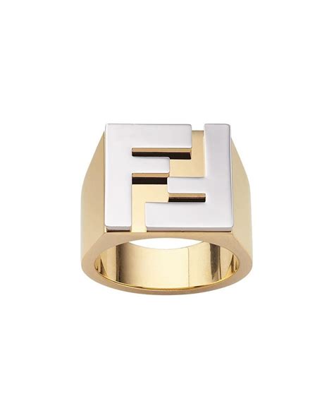 fendi mens gold ring|fendi ff ring.